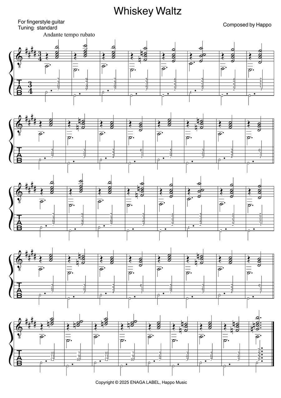 Whiskey Waltz Whiskey Waltz Acoustic Guitar scores gallery preview page 1