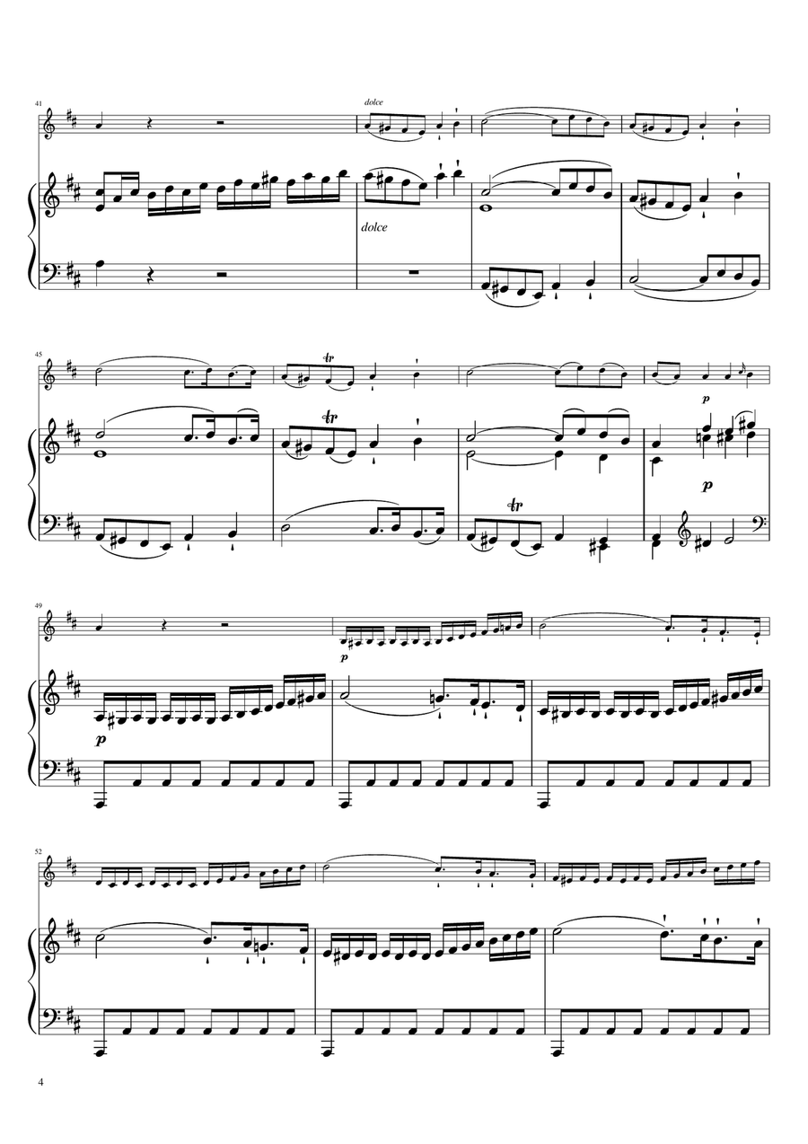 Sonta for 2 Pianos D major KV448 K6.375a / Violin & Piano Violin Solo scores gallery preview page 4