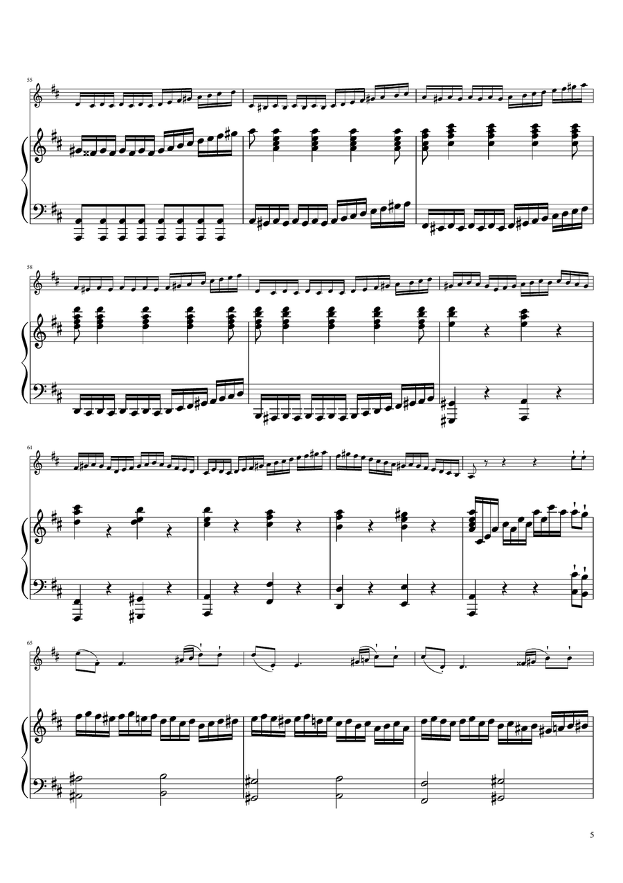Sonta for 2 Pianos D major KV448 K6.375a / Violin & Piano Violin Solo scores gallery preview page 5