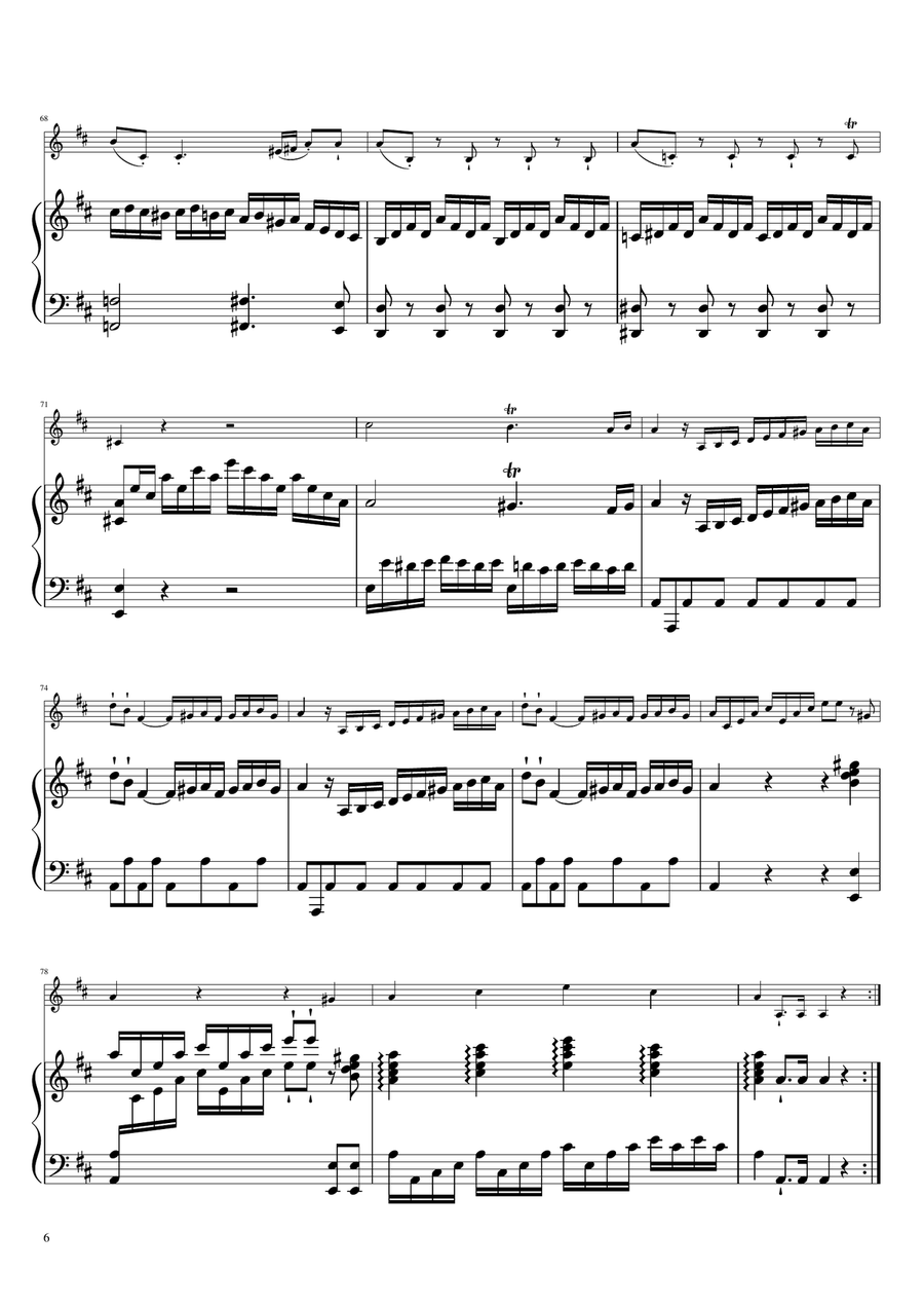 Sonta for 2 Pianos D major KV448 K6.375a / Violin & Piano Violin Solo scores gallery preview page 6