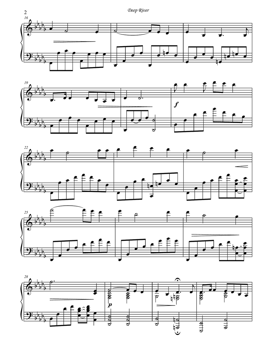 Deep River Deep River Piano Solo scores gallery preview page 2