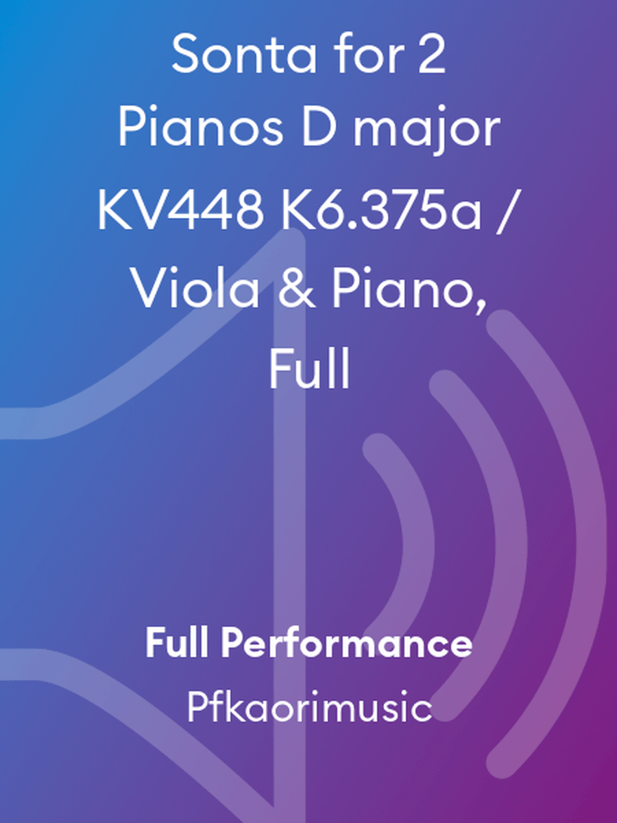Sonta for 2 Pianos D major KV448 K6.375a / Viola & Piano, Full Viola scores gallery preview page 1