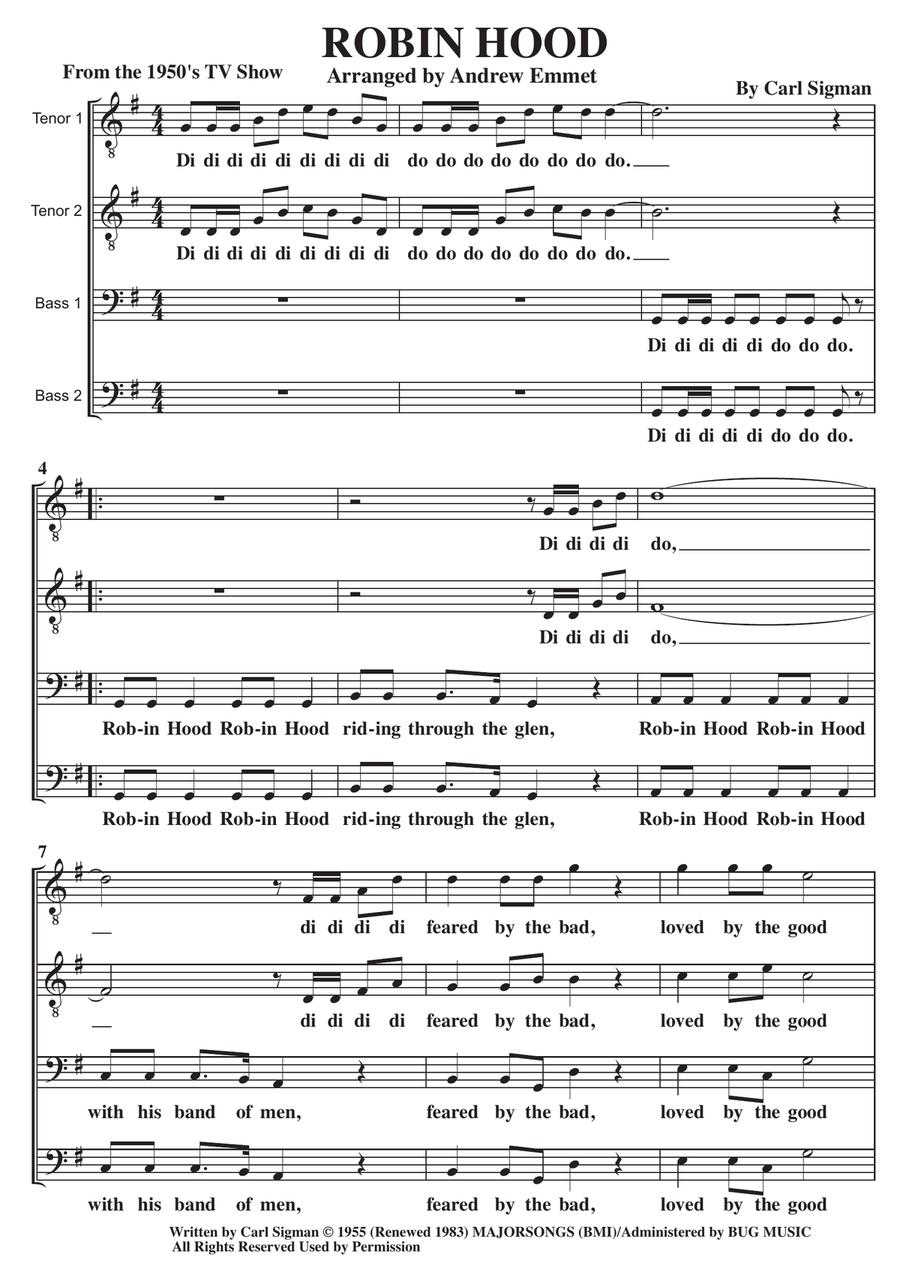 Robin Hood Robin Hood TTBB scores gallery preview page 1