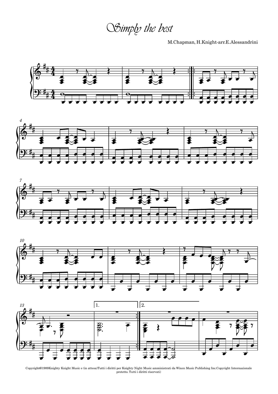 The Best (Simply The Best) Piano Method scores gallery preview page 1