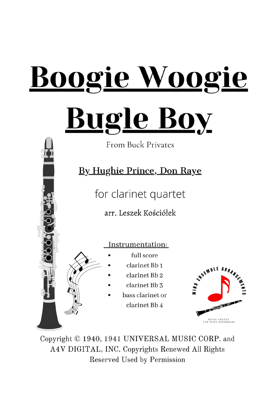 Boogie Woogie Bugle Boy Boogie Woogie Bugle Boy Clarinet Quartet scores gallery preview page 2