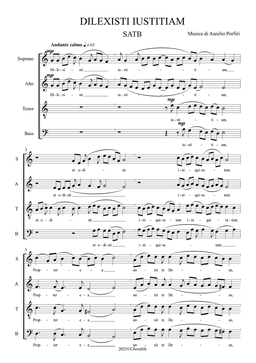 DILEXISTI IUSTITIAM DILEXISTI IUSTITIAM 4-Part scores gallery preview page 1