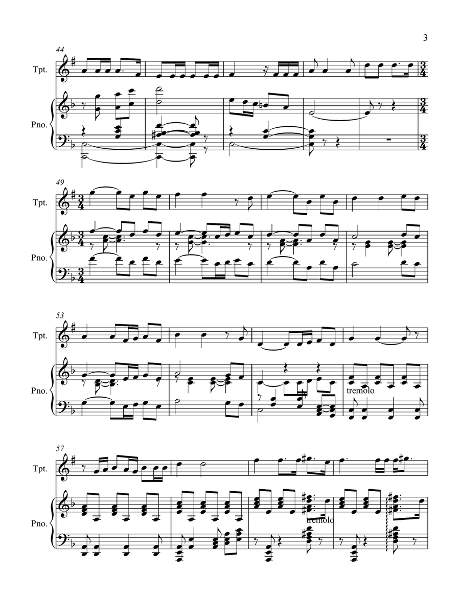 One Fine Day - Un Bel De Vredemo from Madame Butterfly Trumpet Solo scores gallery preview page 3