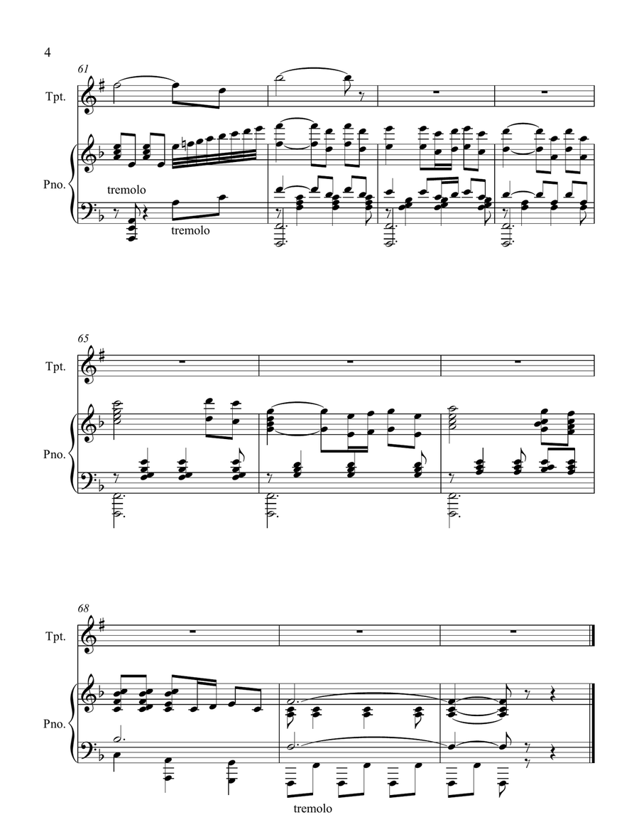 One Fine Day - Un Bel De Vredemo from Madame Butterfly Trumpet Solo scores gallery preview page 4