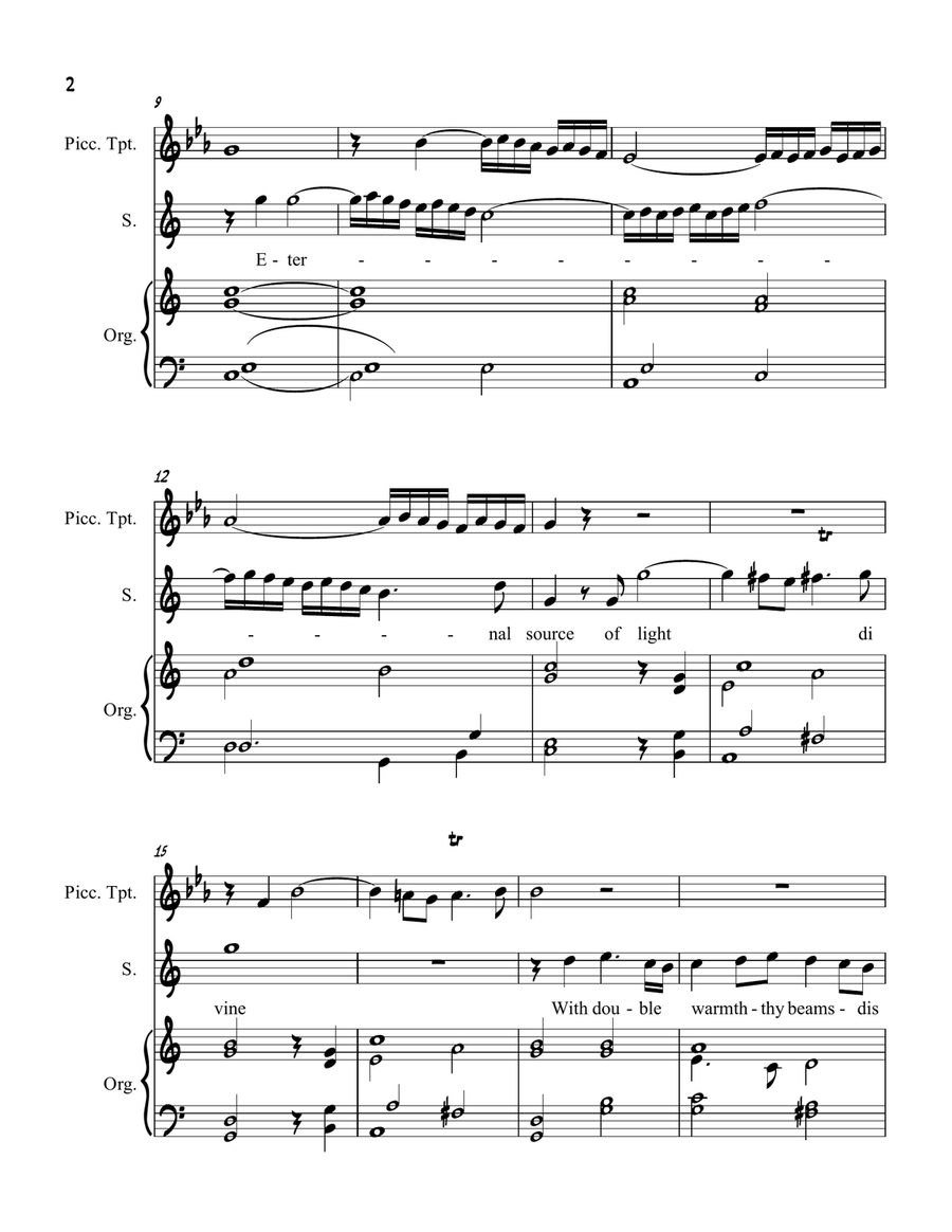 Eternal Source of Light Divine Piccolo Trumpet scores gallery preview page 2
