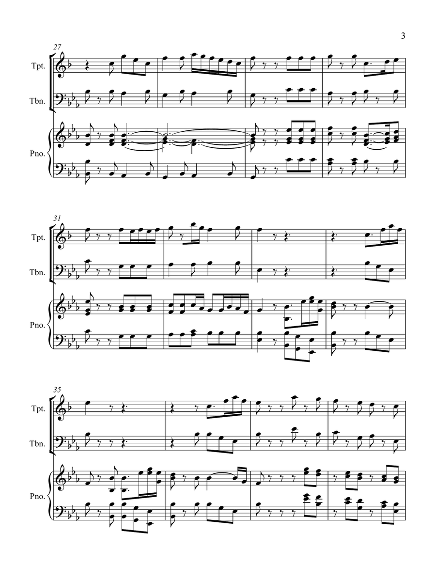 Bei Mannern from the Magic Flute Trombone scores gallery preview page 3