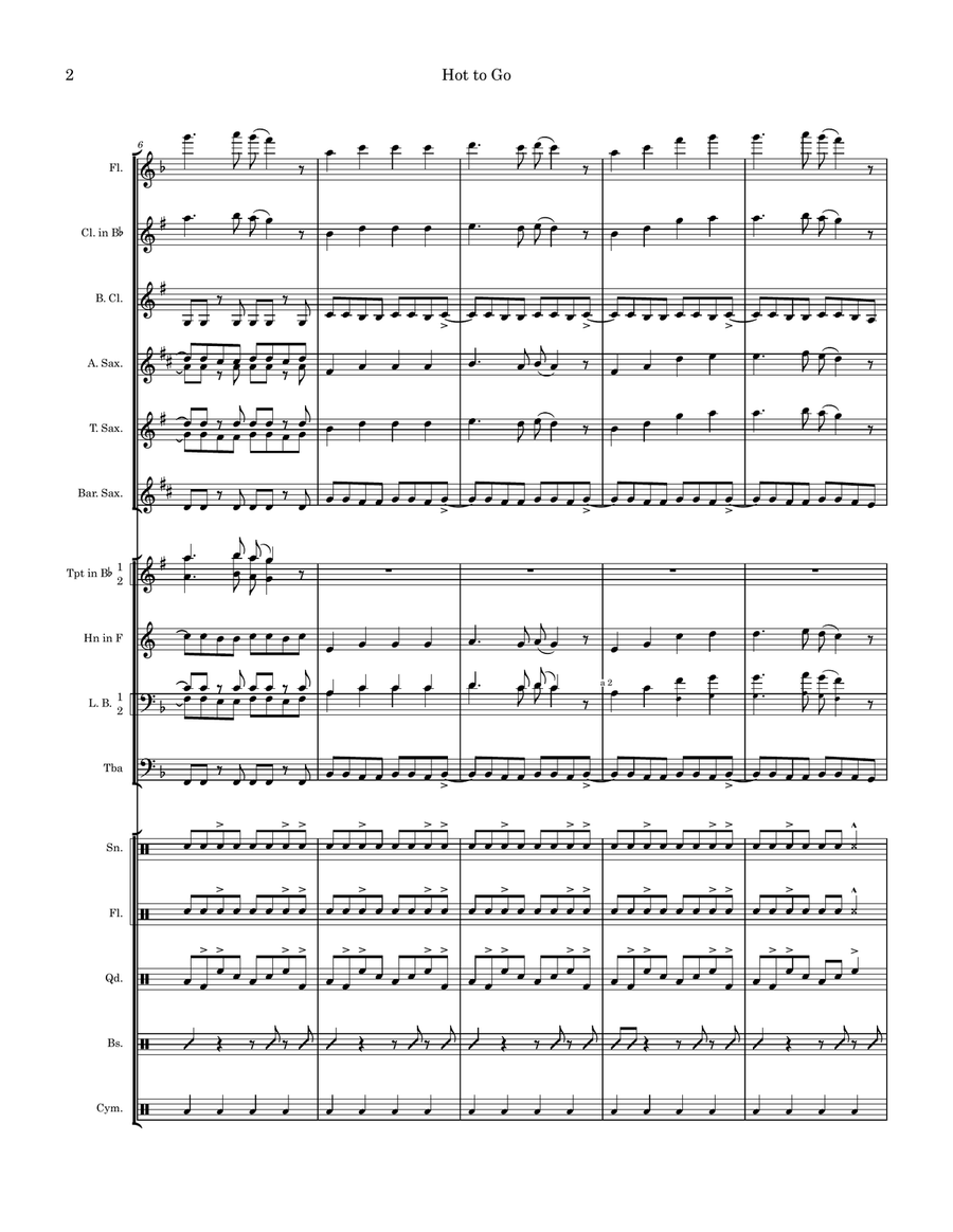 Hot To Go! Hot To Go! Marching Band scores gallery preview page 2