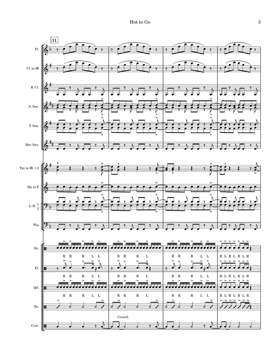 Hot To Go! Hot To Go! Marching Band scores gallery preview page 3