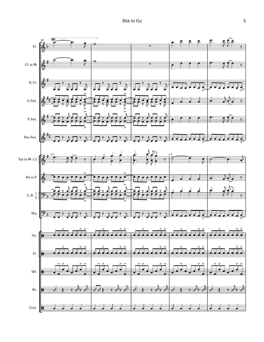 Hot To Go! Hot To Go! Marching Band scores gallery preview page 5