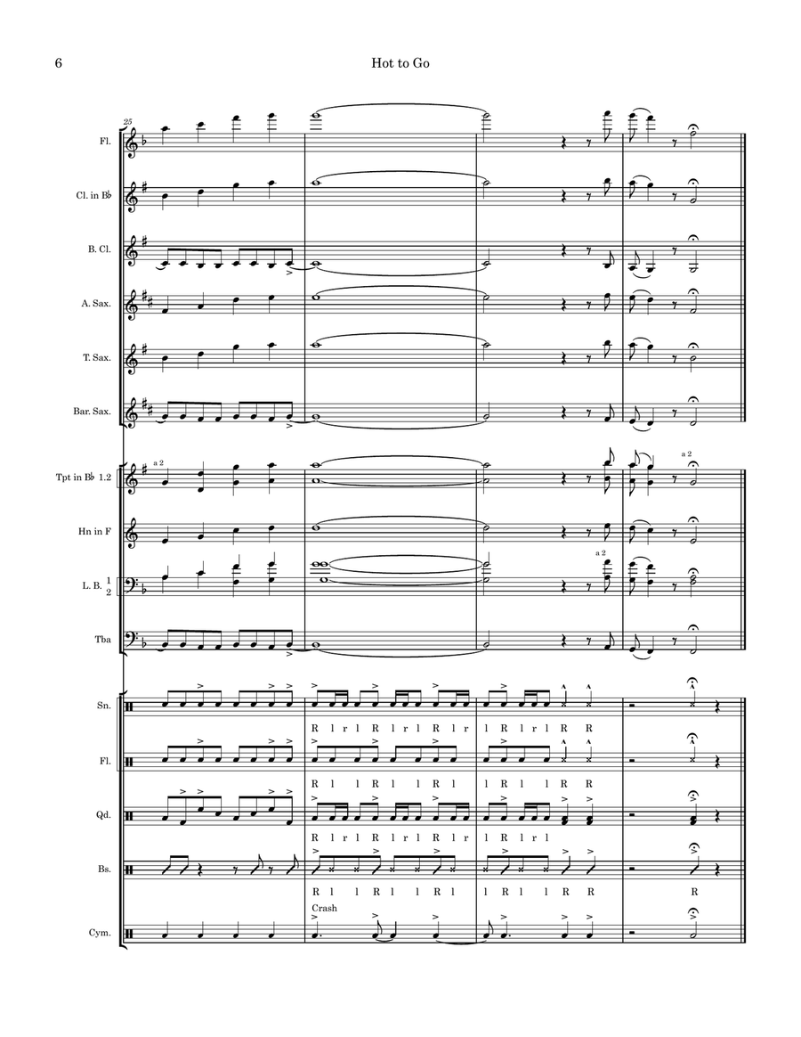 Hot To Go! Hot To Go! Marching Band scores gallery preview page 6