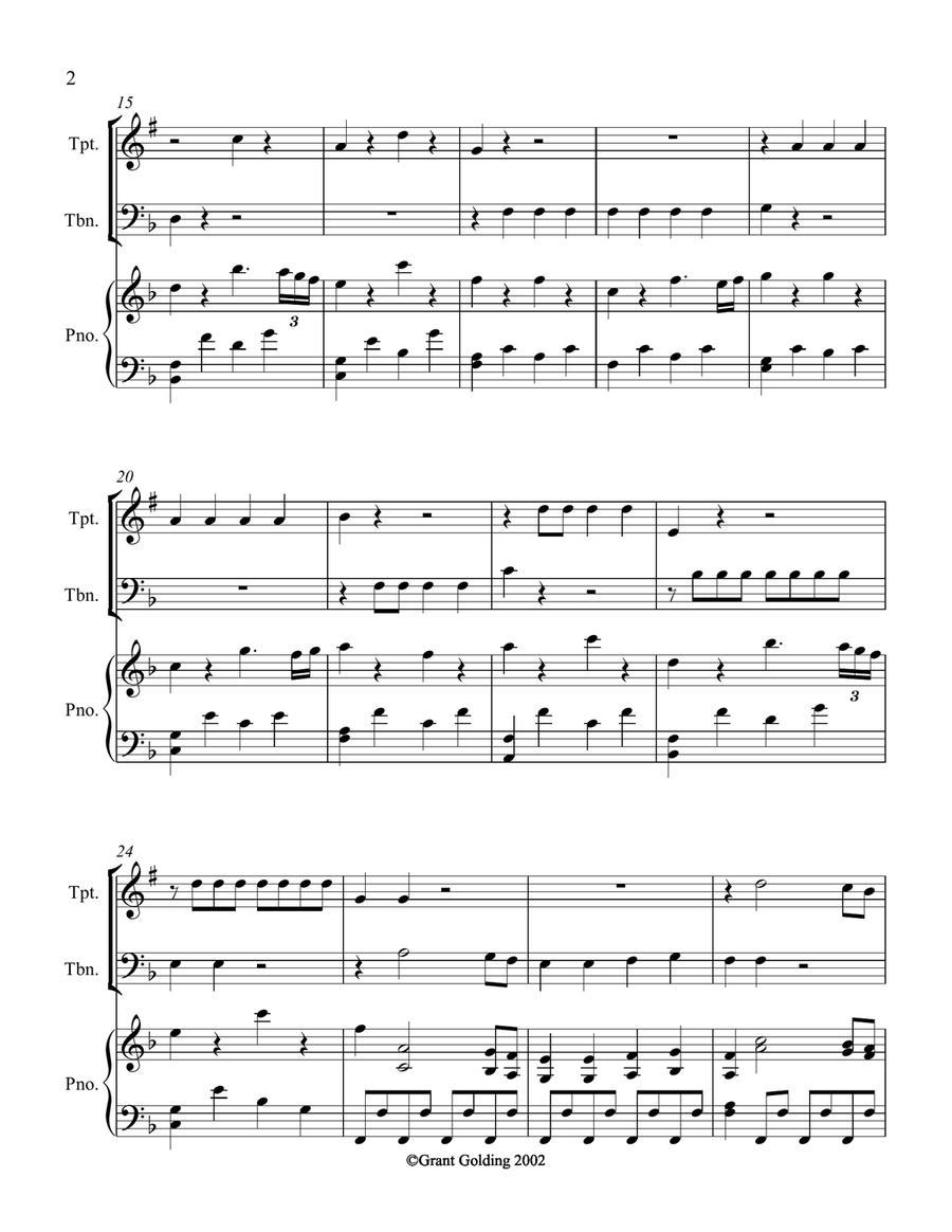 Papageno papagena aria from The Magic Flute Trombone scores gallery preview page 2