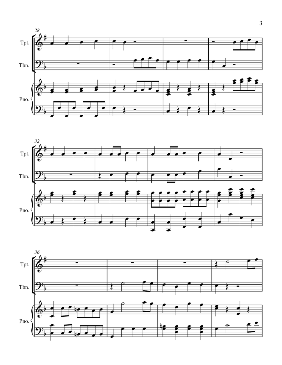 Papageno papagena aria from The Magic Flute Trombone scores gallery preview page 3