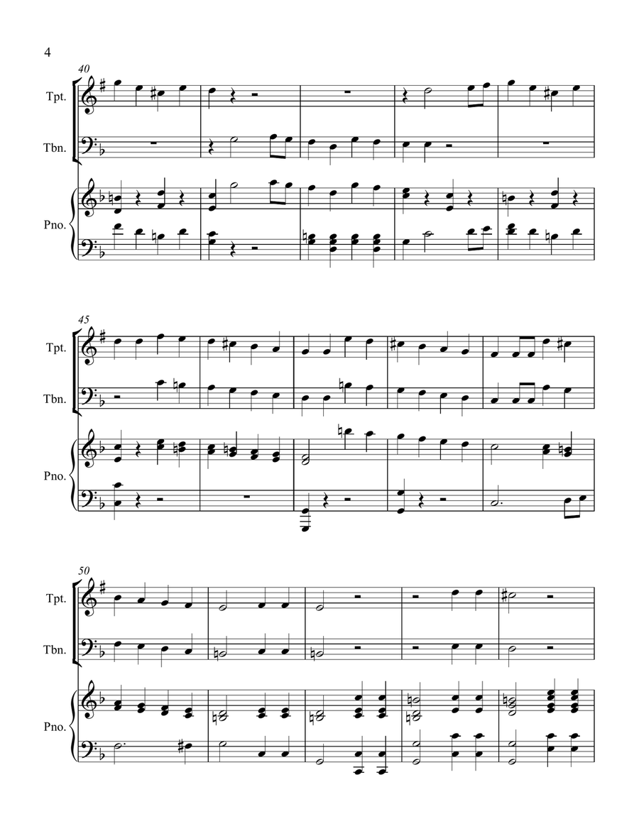 Papageno papagena aria from The Magic Flute Trombone scores gallery preview page 4