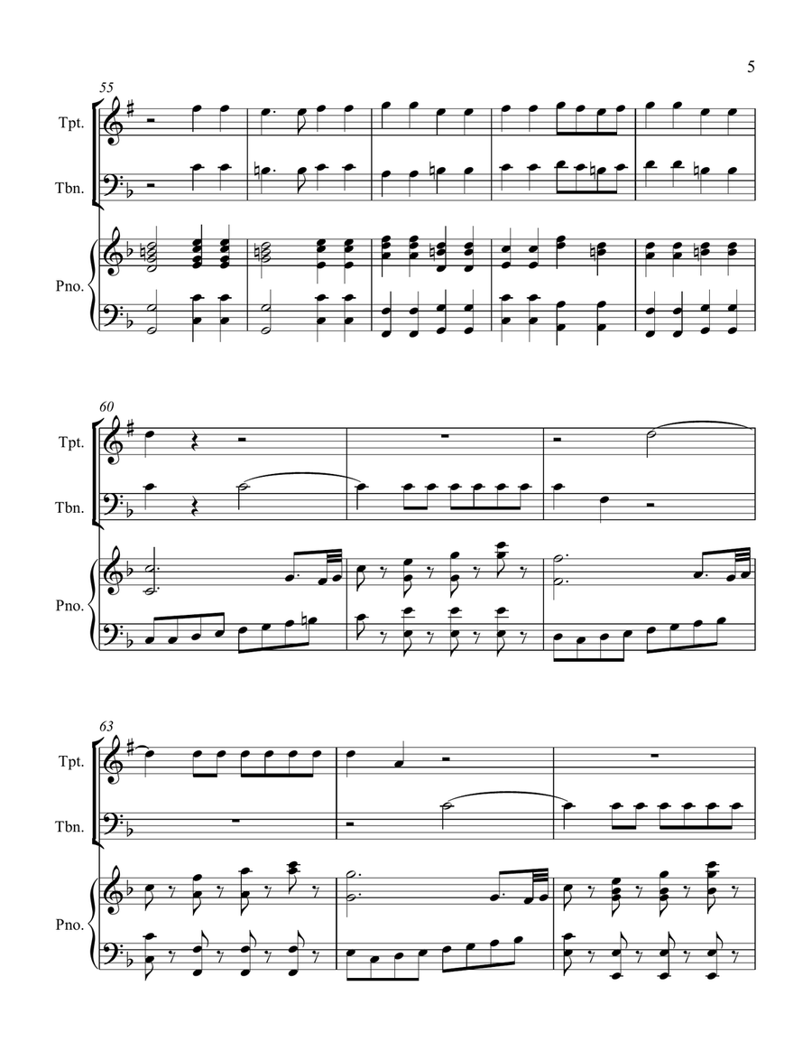 Papageno papagena aria from The Magic Flute Trombone scores gallery preview page 5