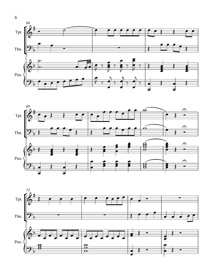 Papageno papagena aria from The Magic Flute Trombone scores gallery preview page 6