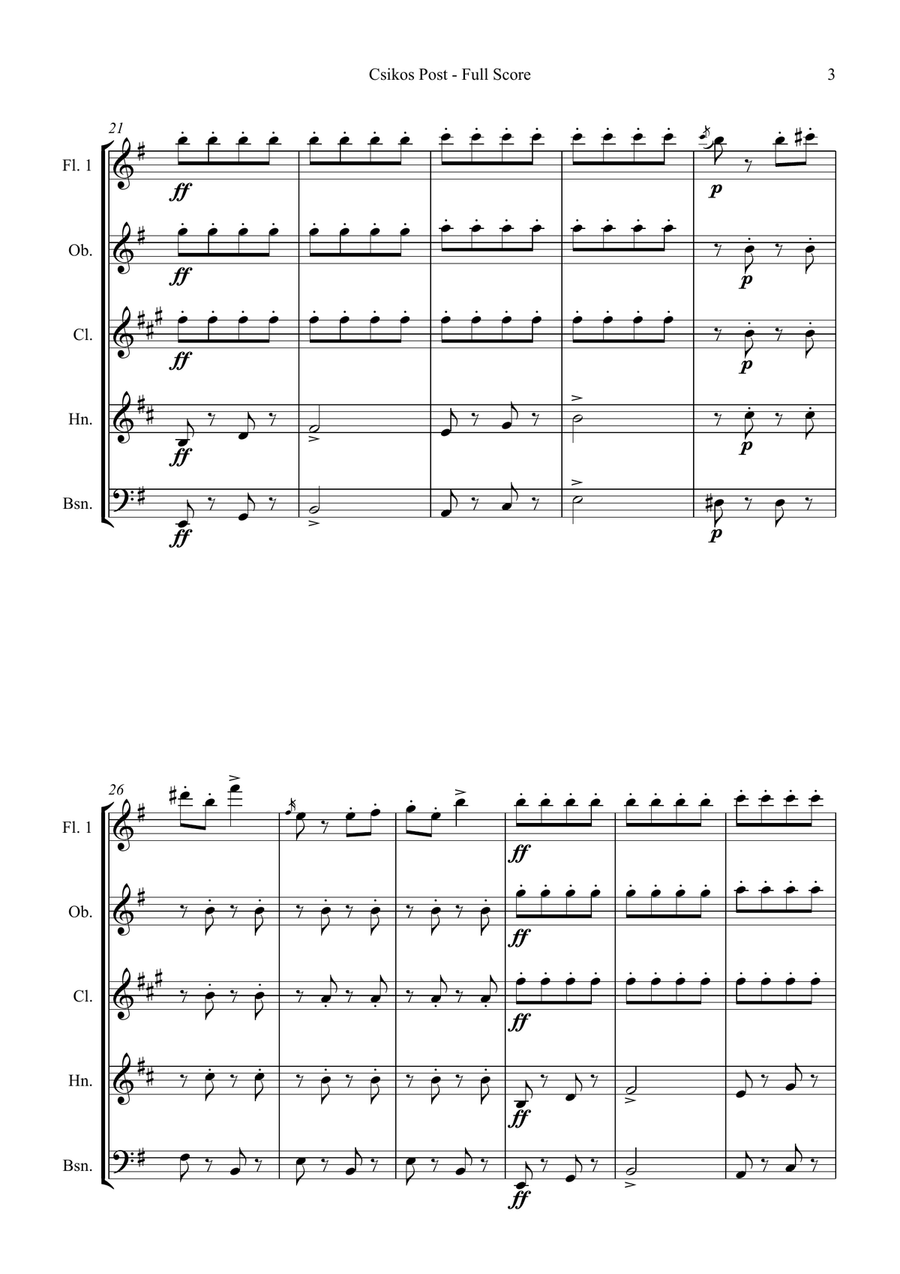 Csikós Post Woodwind Quintet scores gallery preview page 6