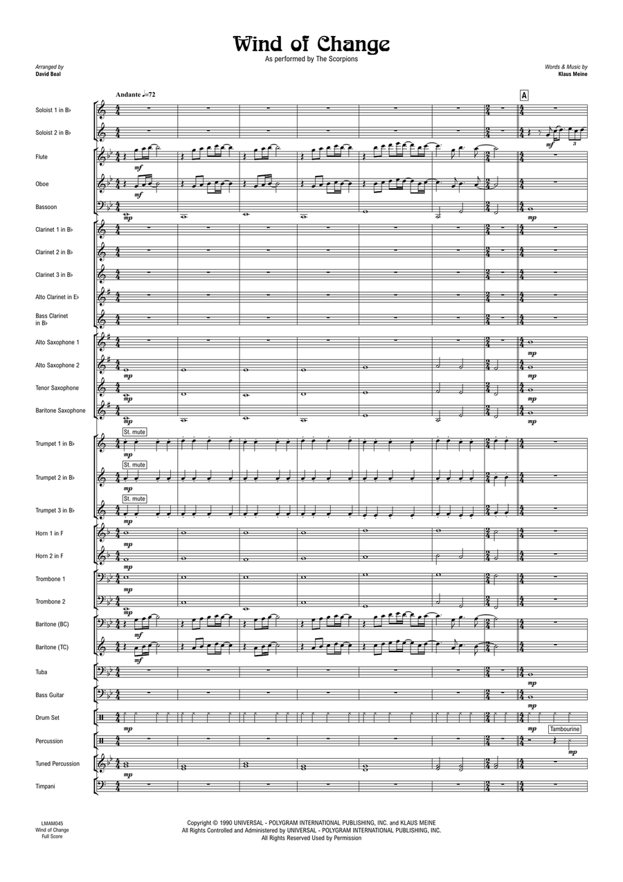 Wind Of Change Concert Band scores gallery preview page 2