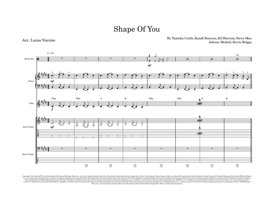Shape Of You Shape Of You Cover Band scores gallery preview page 1