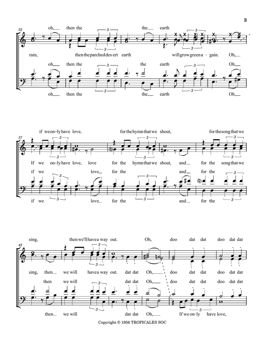 Quand On N'a Que L'amour 4-Part scores gallery preview page 3