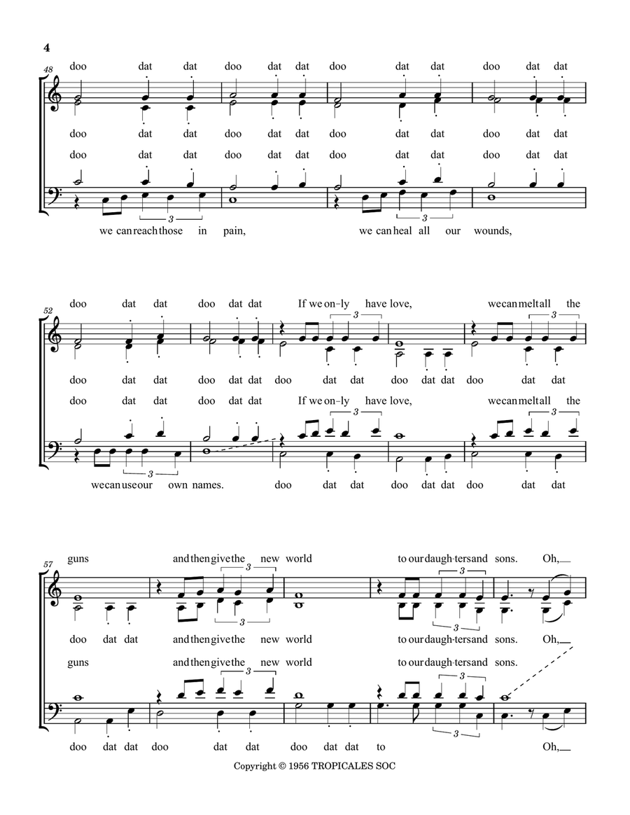 Quand On N'a Que L'amour 4-Part scores gallery preview page 4