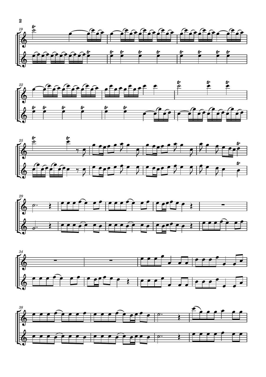 The Four Seasons - Spring - Allegro 1 Flute Duet scores gallery preview page 2