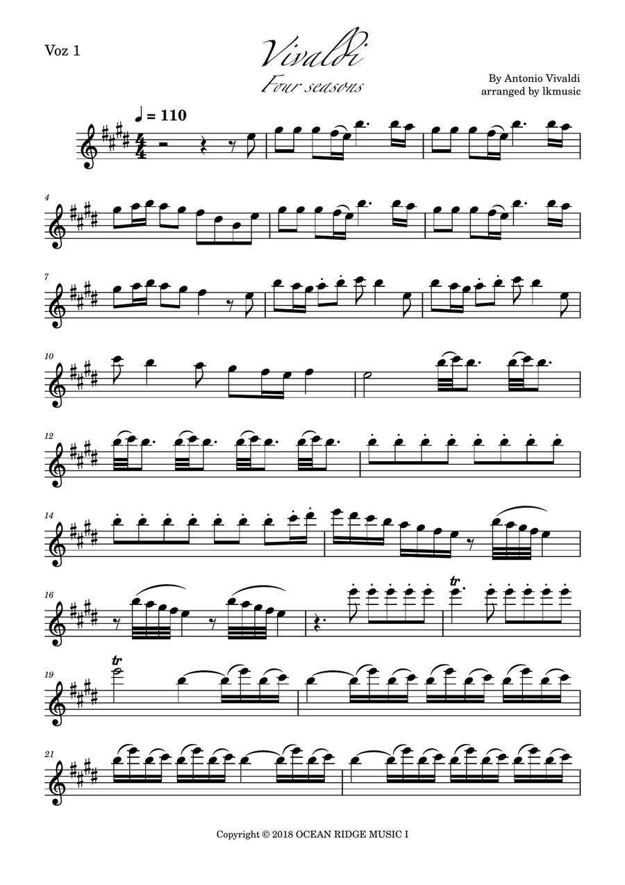 The Four Seasons - Spring - Allegro 1 String Duet scores gallery preview page 4