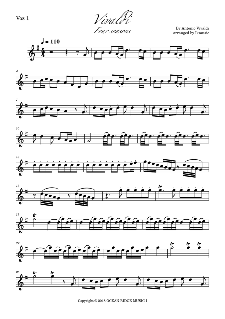 The Four Seasons - Spring - Allegro 1 Clarinet Duet scores gallery preview page 4