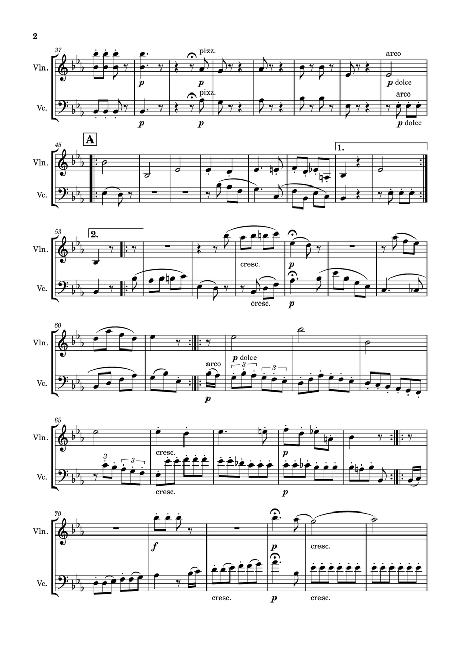 Symphony No.3, Op.55, IV - Finale - Beethoven String Duet scores gallery preview page 2