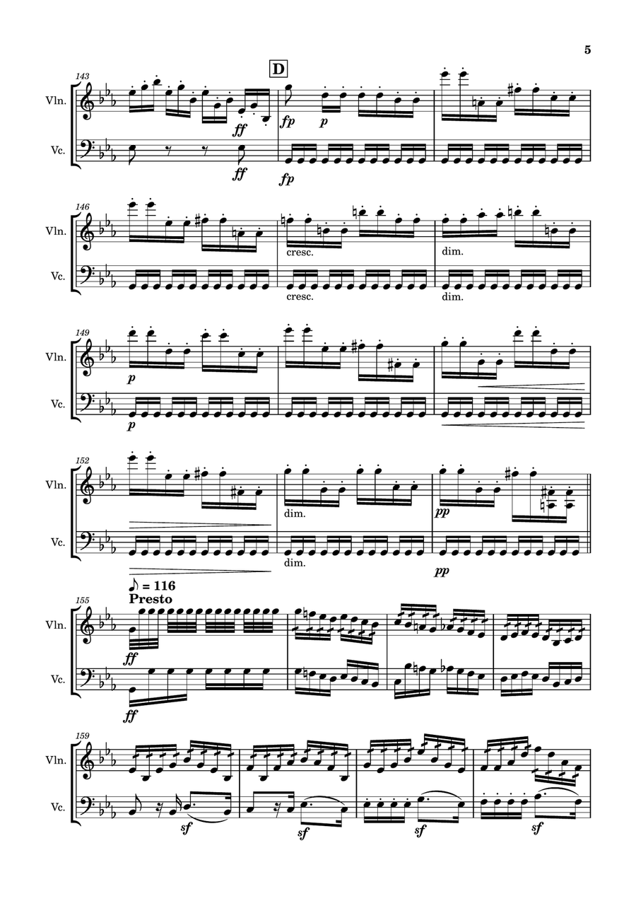 Symphony No.3, Op.55, IV - Finale - Beethoven String Duet scores gallery preview page 5
