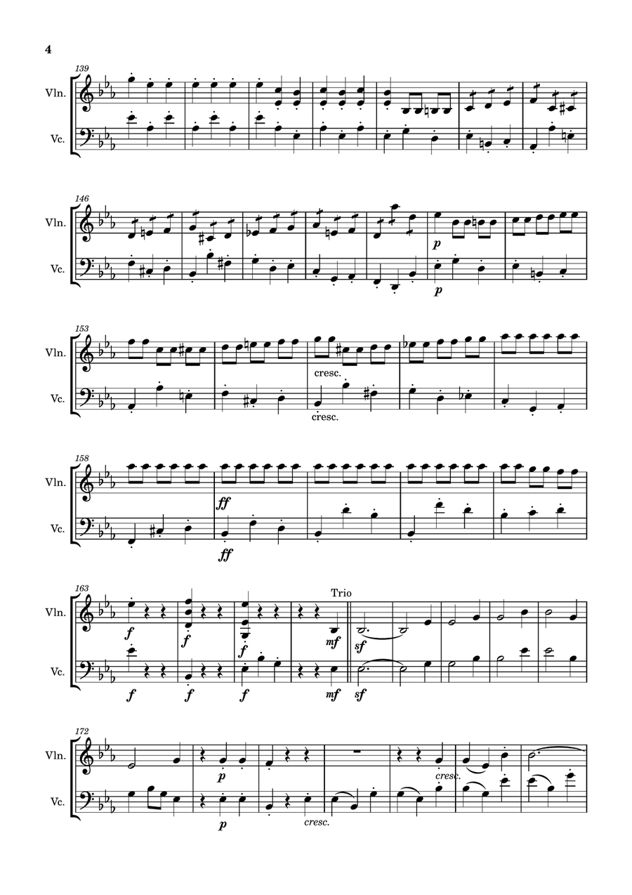 Symphony No.3, Op.55, III - Scherzo - Beethoven String Duet scores gallery preview page 4