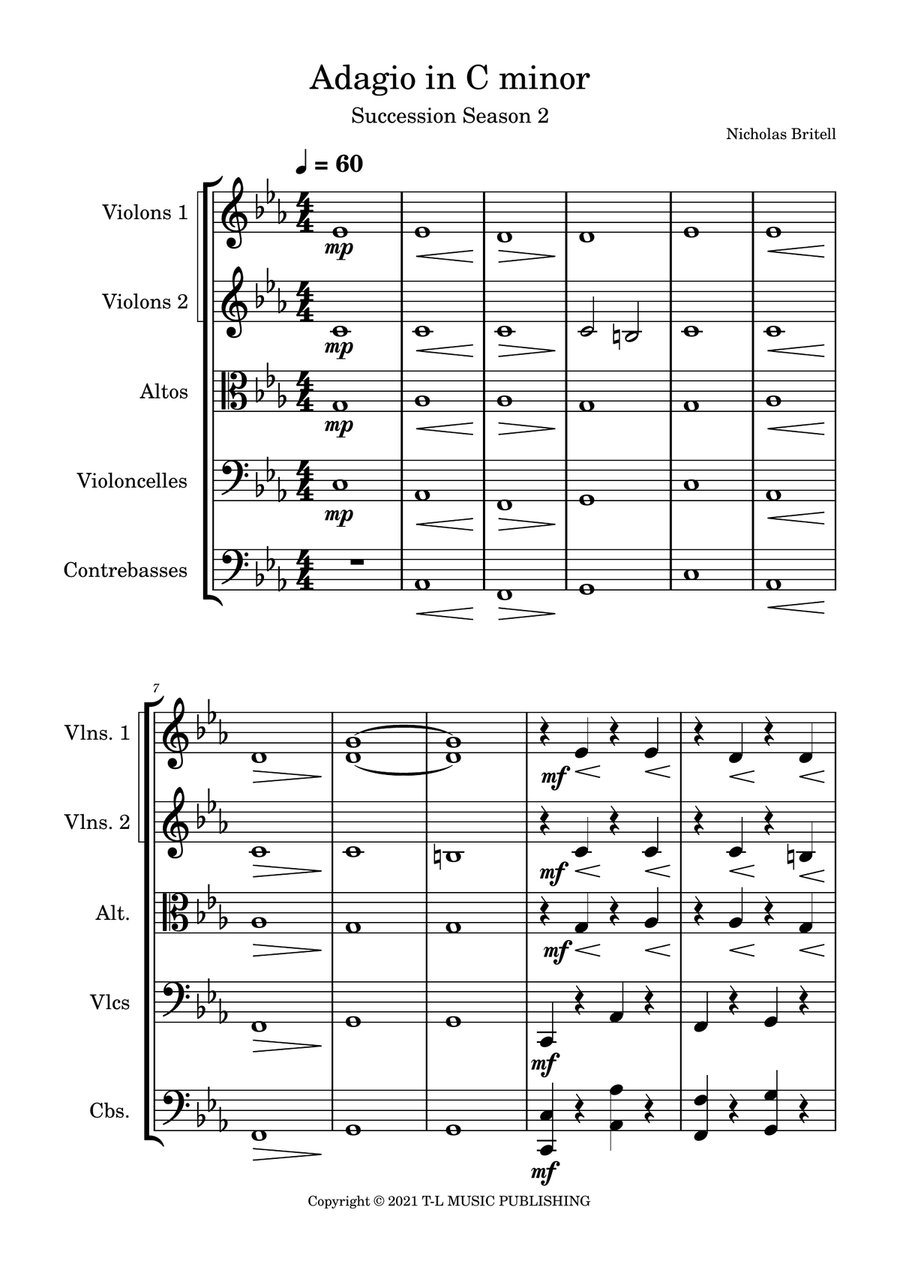 Adagio In C Minor String Orchestra scores gallery preview page 1