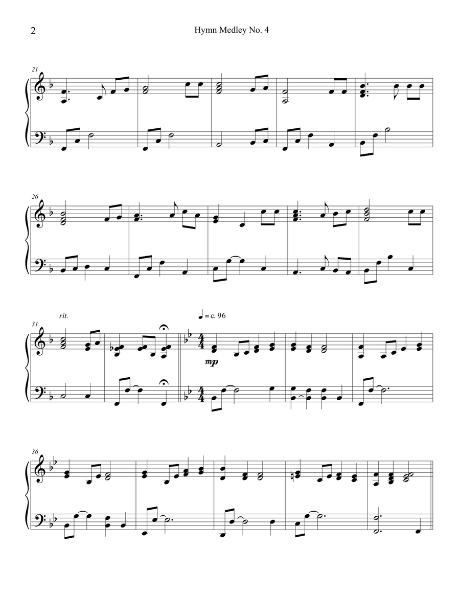 Hymn Medley No. 4 (Piano Solo) Piano Solo scores gallery preview page 2