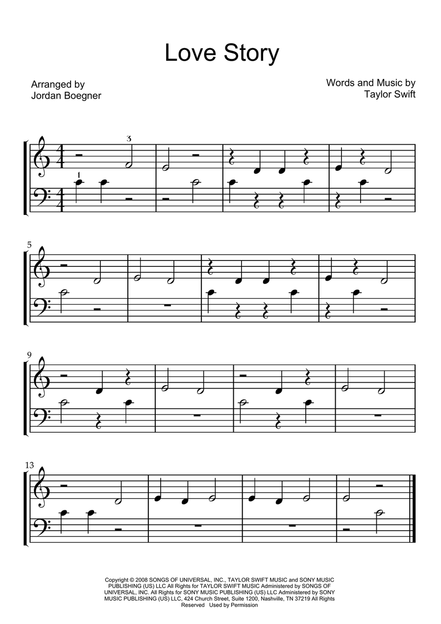 Love Story Love Story Easy Piano scores gallery preview page 1