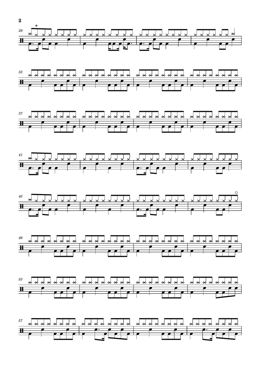 Show Me How To Live Show Me How To Live Drum Set scores gallery preview page 2