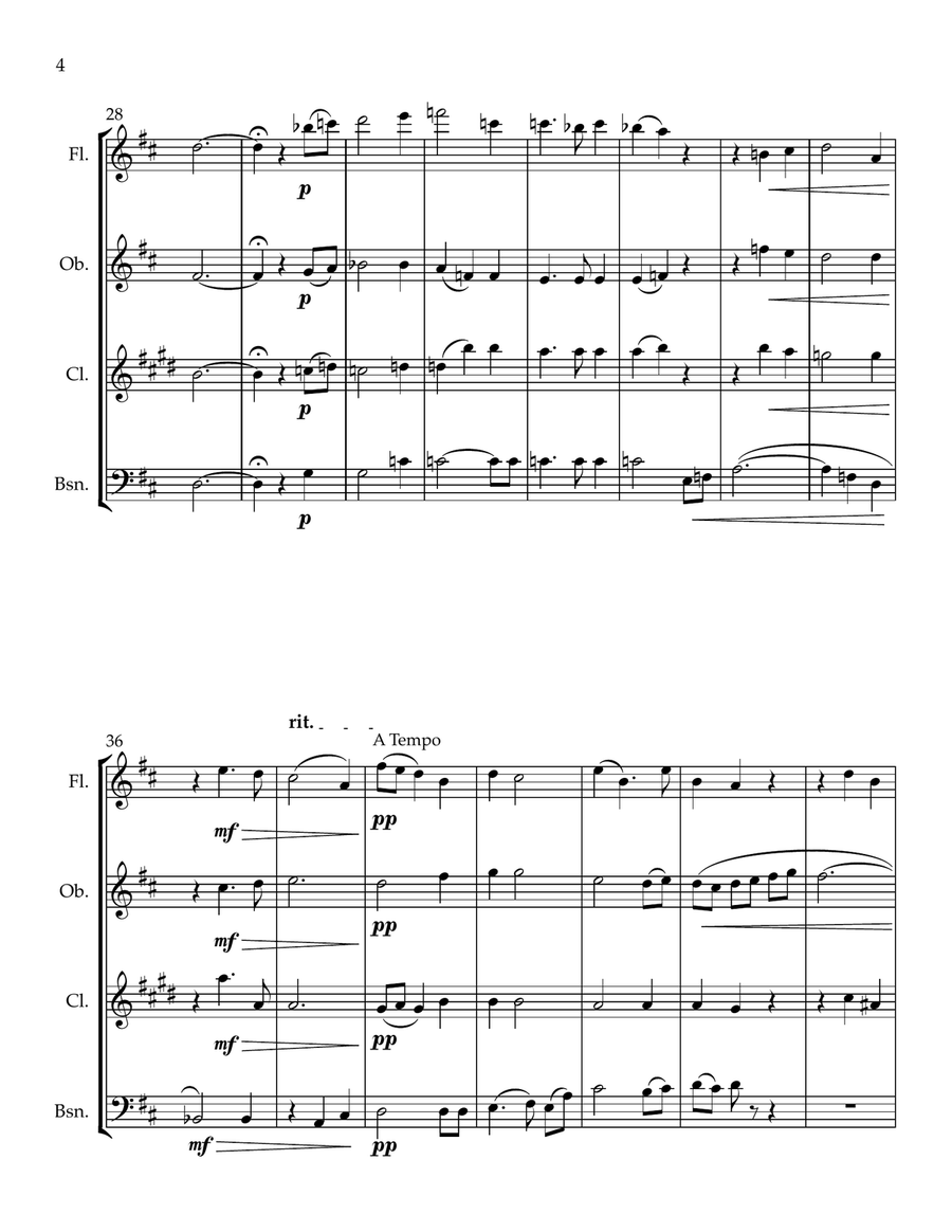 Three Shakespeare Chorales Woodwind Quartet scores gallery preview page 4