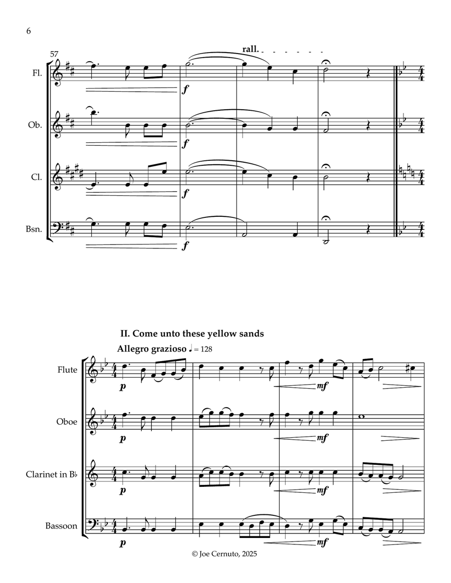 Three Shakespeare Chorales Woodwind Quartet scores gallery preview page 6