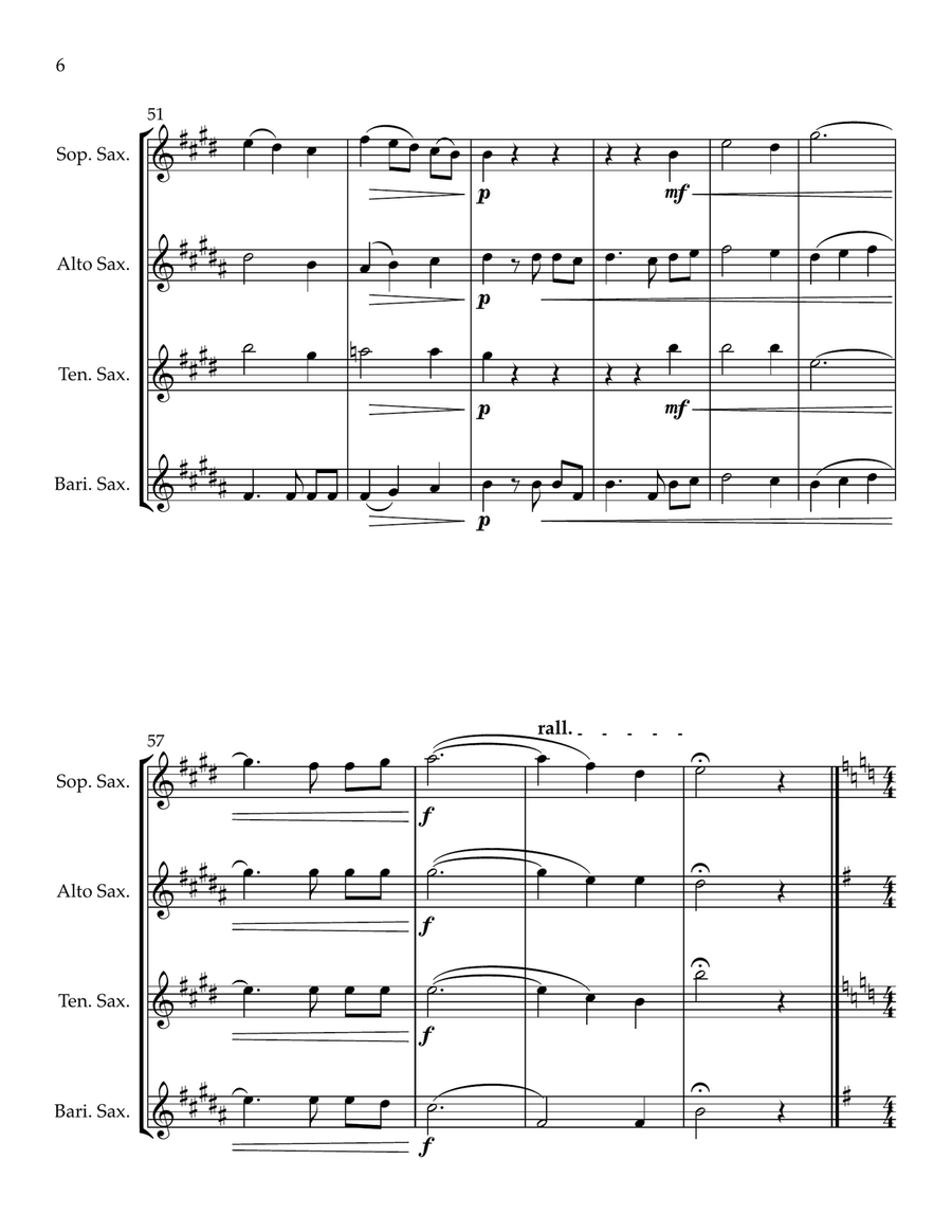 Three Shakespeare Chorales Saxophone Quartet scores gallery preview page 6