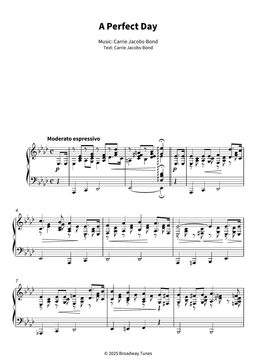 A Perfect Day Piano Solo scores gallery preview page 3