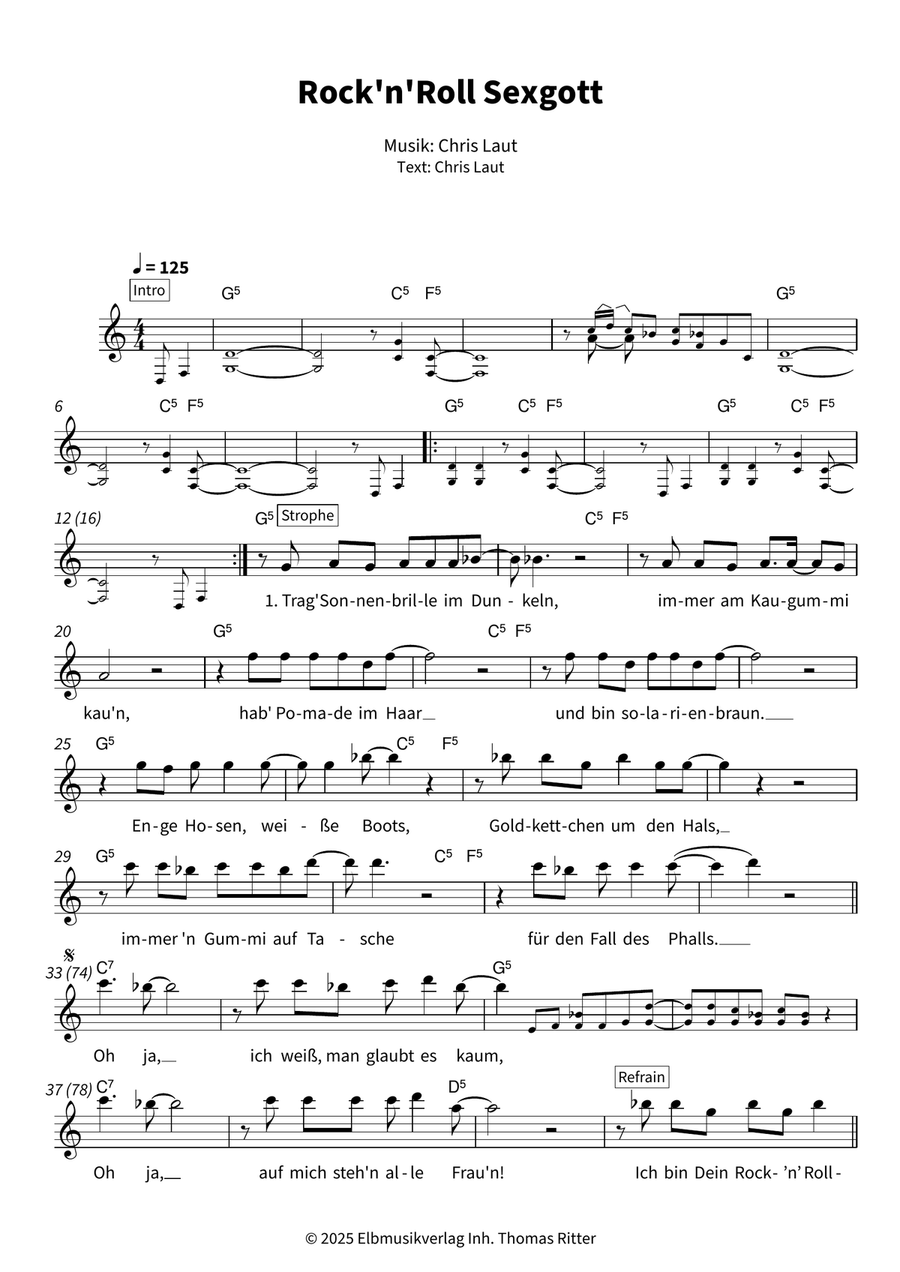 Rock'n'Roll Sexgott Voice - Digital Sheet Music page 3