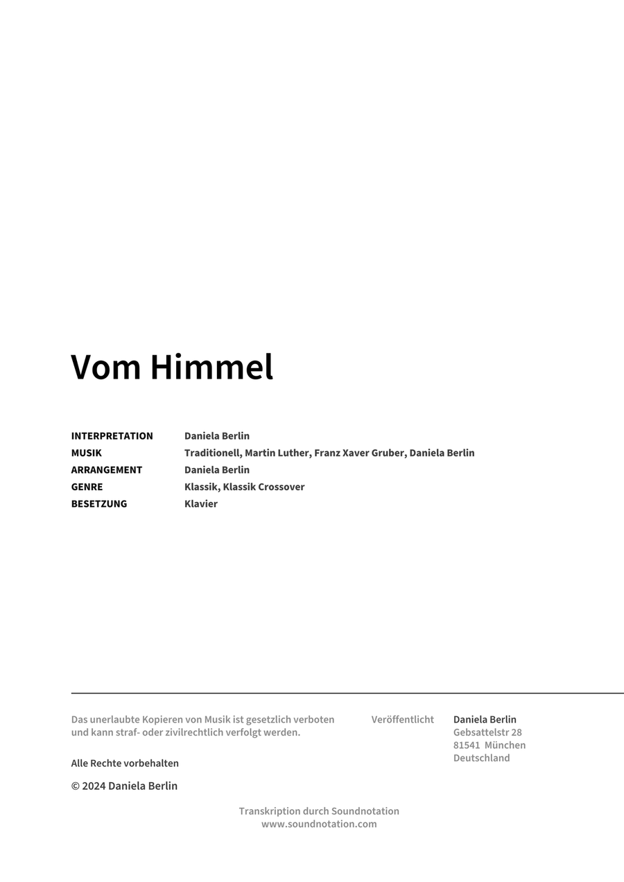 Vom Himmel Vom Himmel Piano Solo scores gallery preview page 2