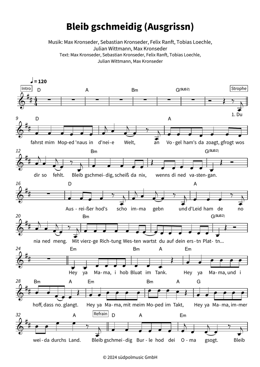 Bleib gschmeidig (Ausgrissn) Voice scores gallery preview page 3