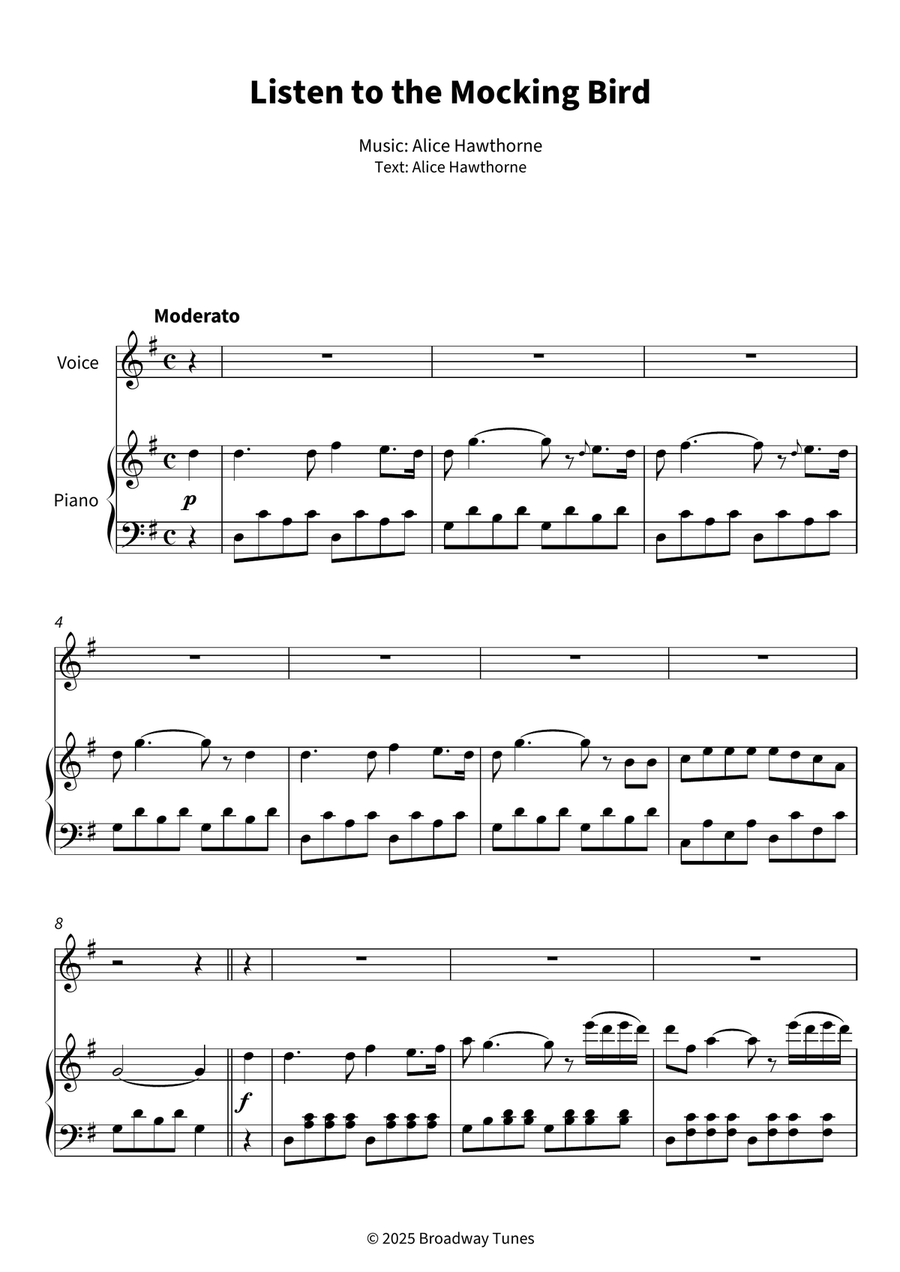 Listen to the Mocking Bird Voice - Digital Sheet Music page 3