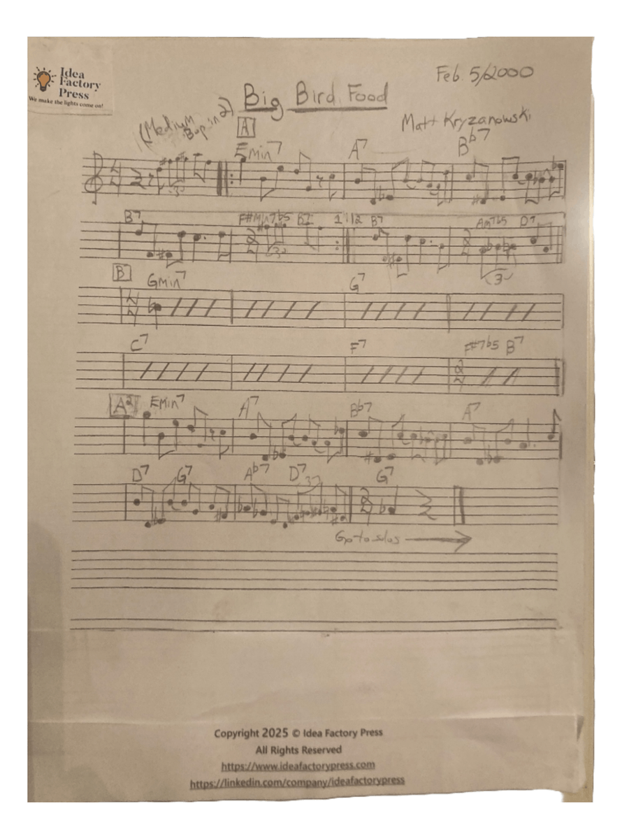 Big Bird Food Big Bird Food Piano scores gallery preview page 1