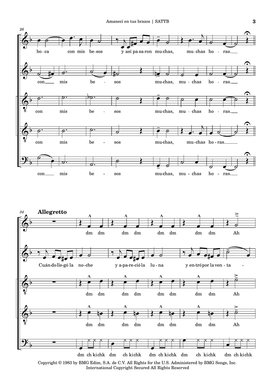 Amaneci En Tus Brazos Amaneci En Tus Brazos Choir scores gallery preview page 3