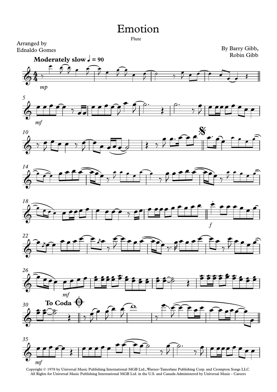 Emotion Emotion Flute Solo scores gallery preview page 1