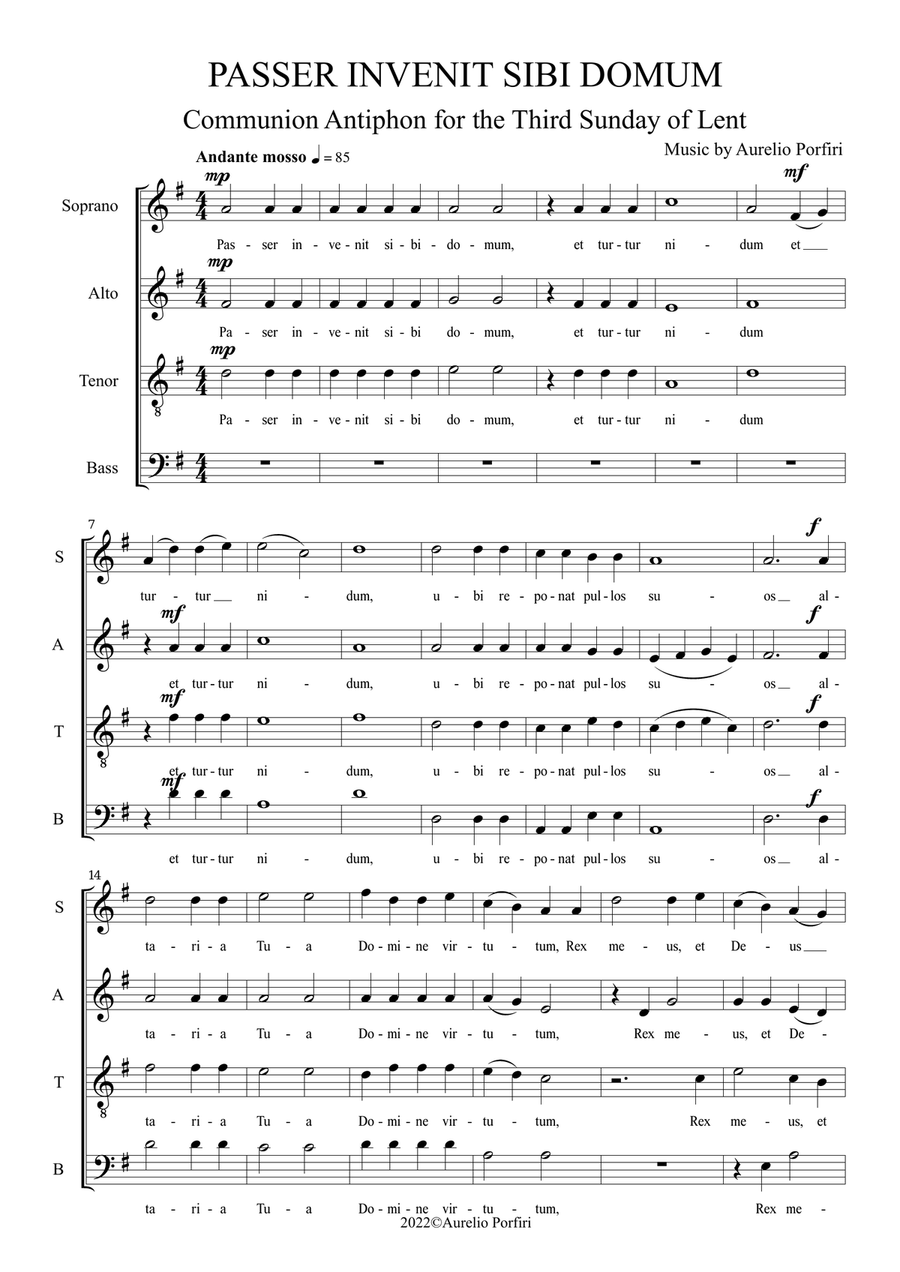 PASSER INVENIT SIBI DOMUM 4-Part scores gallery preview page 1